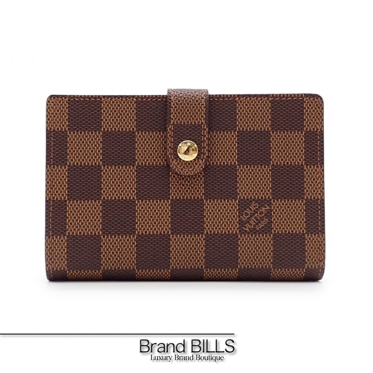 未使用品・訳アリ LOUIS VUITTON ルイ ヴィトン ポルトフォイユ・ヴィエノワ 折り財布 N61674 がま口 ダミエ エベヌ ブラウン ゴールド金具 レディース 【中古】|ブランドビルズ Brand BILLS