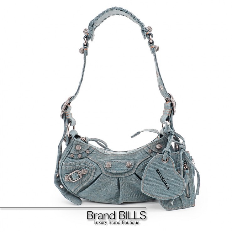 未当て嵌める品 ※訳蟻 BALENCIAGA バレンシアガ Le Cagole ショルダーバッグ XS 671309 綿織物 ジーンズ 青み レディース 【中古】