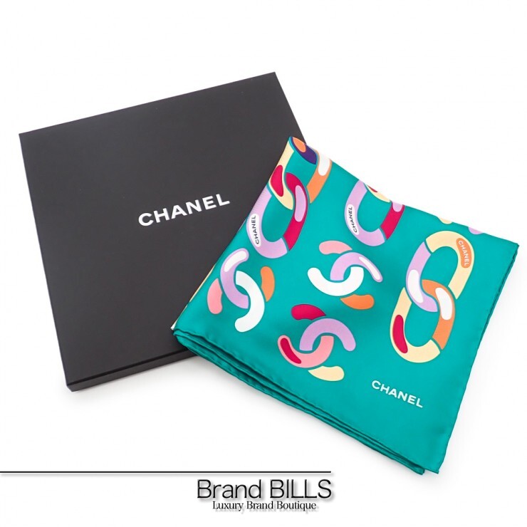 未当てはめる品 CHANEL シャネル チェーン店柄 えり巻き ココマーク 四角四面 大判 えり巻き 緑であること系 レディース 【中古】