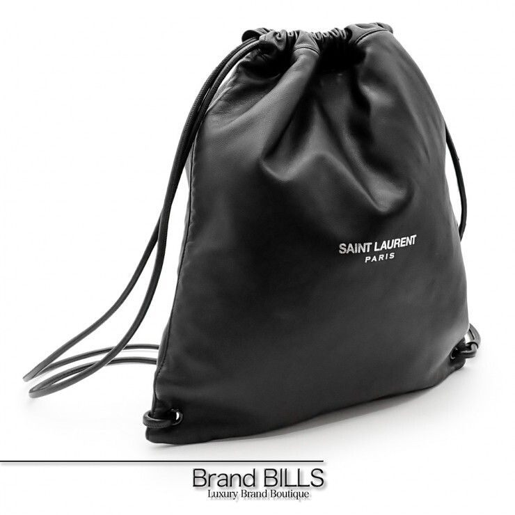 未当て嵌める品 SAINT LAURENT サンローラン うしろ側容器に並べる テディ ナップサック 553919 子ヒツジひと肌 黒いこと  ユニ一発やる 【中古】