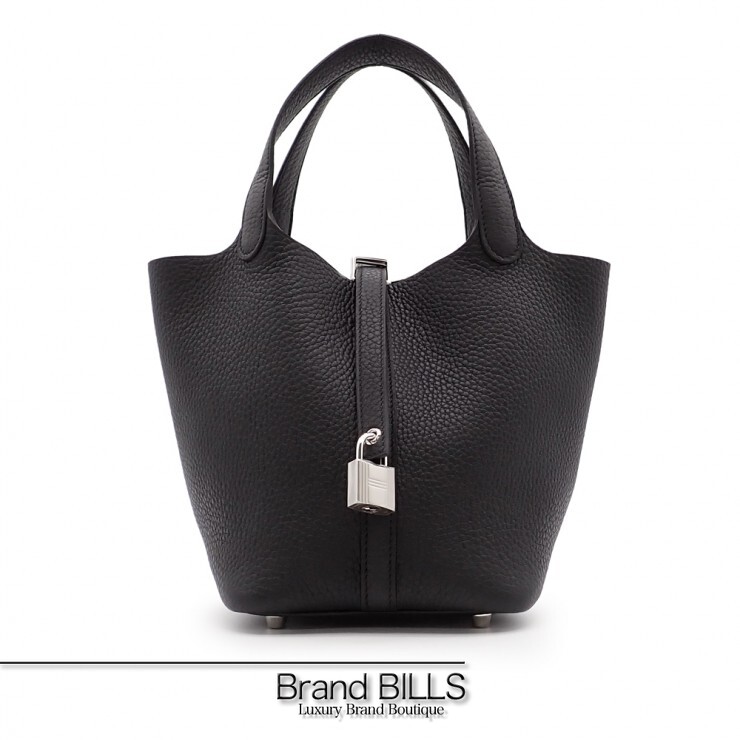 新品 HERMES エルメス ピコタン鍵を掛ける18 PM ハンドバック H056289CK トリヨンクレマンス 黒いこと しろがね色金具 G目じるし レディース 【中古】