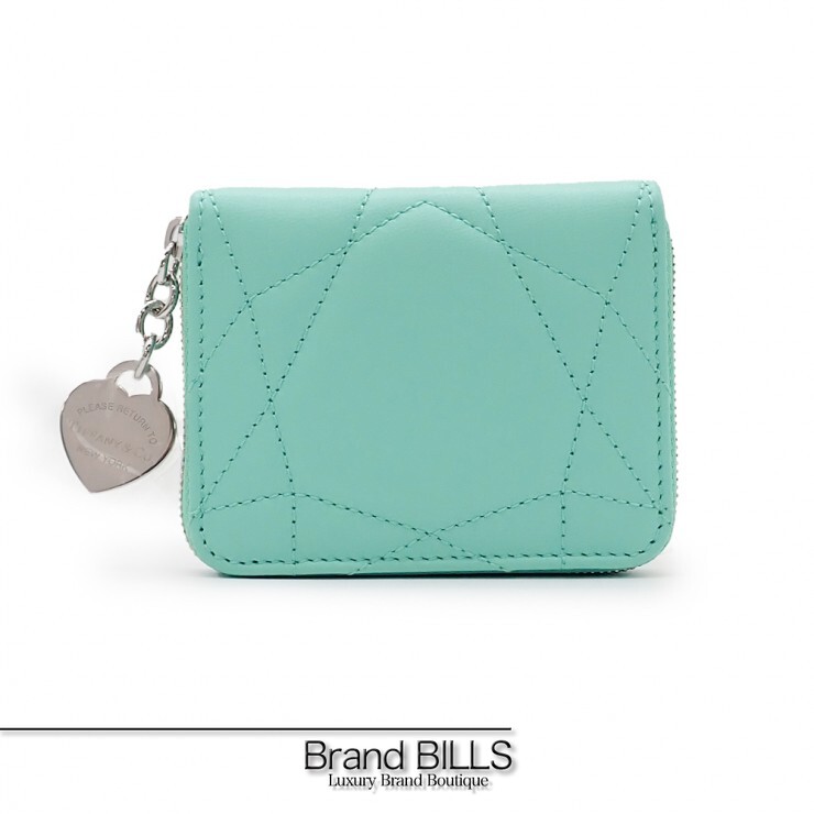 新品 Tiffany \u0026 Co ティファニー パデット スモールウォレット ミニ札入れ コインケース 73797136 子ヒツジ素はだ ティファニー青色 ハート型惹きつける レディース 【中古】