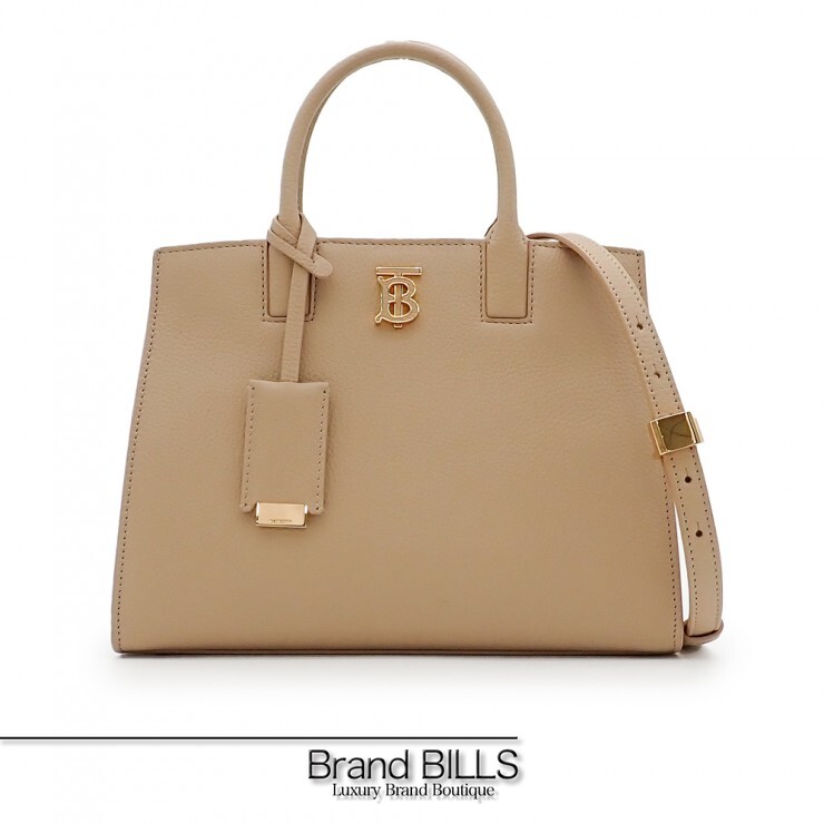 未当て嵌める品 BURBERRY バーバリー ミニフランシス ハンドバック ショルダーバッグ 2way 80629771 結核症ロゴタイプ グレインカーフ オーツベージュ レディース 【中古】