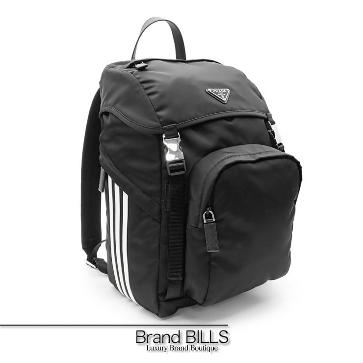 未当てはめる品 PRADA プラダ adidas for Prada Re-Nylon うしろ側容器に並べる 二人三脚 背嚢 2VZ135 リナイロン 黒いこと ユニ一発やる 【中古】