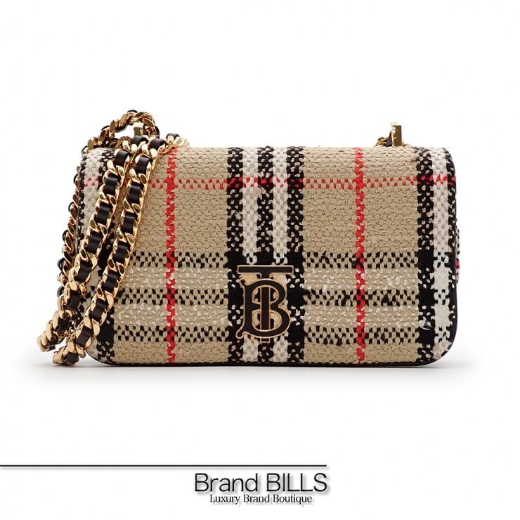 未使用品 BURBERRY バーバリー ミニローラ チェーン ショルダーバッグ 8063083 ノバチェック ツイード ブークレ アーカイブベージュ TBロゴ レディース 【中古】|ブランドビルズ Brand BILLS