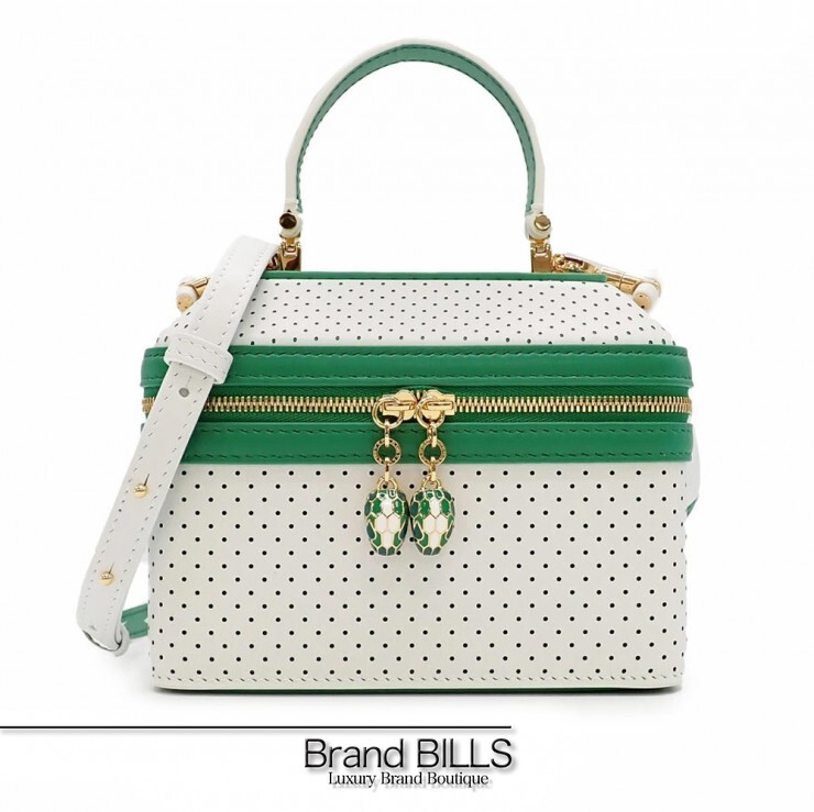未当て嵌める品 BVLGARI ブル小峡谷 カサブランカ セルペンティ バニティバッグ 2way御徒面子 292332 なめし革 ホワイトアゲート レディース 【中古】