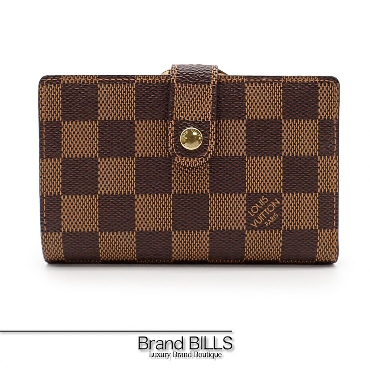 未当て嵌める品 LOUIS VUITTON ルイ・ヴィトン ポルトモネ・ビエ・ヴィエノワ M61663 折り金入れ ダミエキャンバス 赤銅色 レディース 【中古】