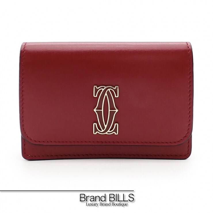 未使用品 Cartier カルティエ ドゥーブルC ドゥ カルティエ カードケース 名刺入れ L3001900 レザー チェリーレッド ユニセックス 【中古】｜ブランドビルズ　Brand BILLS