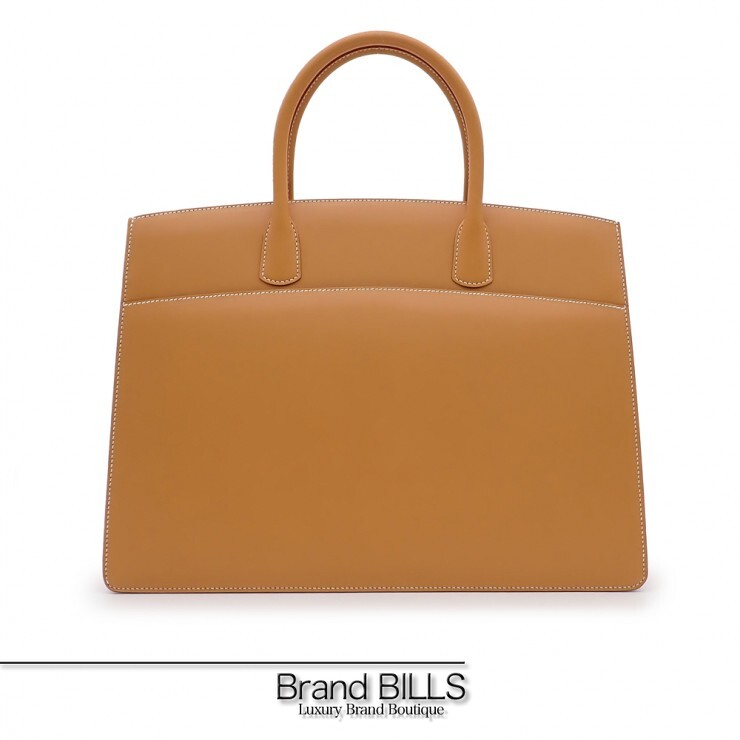 未使用品 HERMES エルメス ホワイトバスGM ハンドバッグ ビジネスバッグ ヴォー・シャモニー □D刻印 ナチュラル ブラウン ホワイトステッチ ユニセックス 【中古】|ブランドビルズ Brand BILLS