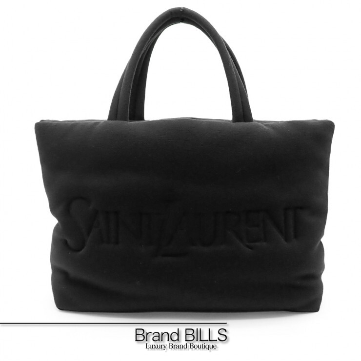 未使用品 SAINT LAURENT サンローラン エンボスロゴ トートバッグ 756269 コットン カーフ ブラック ユニセックス 【中古】｜ブランドビルズ　Brand BILLS