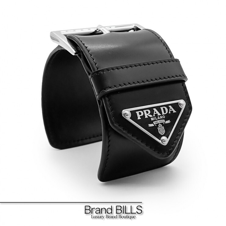 未使用品 PRADA プラダ BRACCIALI アームバングル 上腕バングル 1IB404 #M VITELLO SHOW NERO ユニセックス 【中古】｜ブランドビルズ　Brand BILLS 49,800円