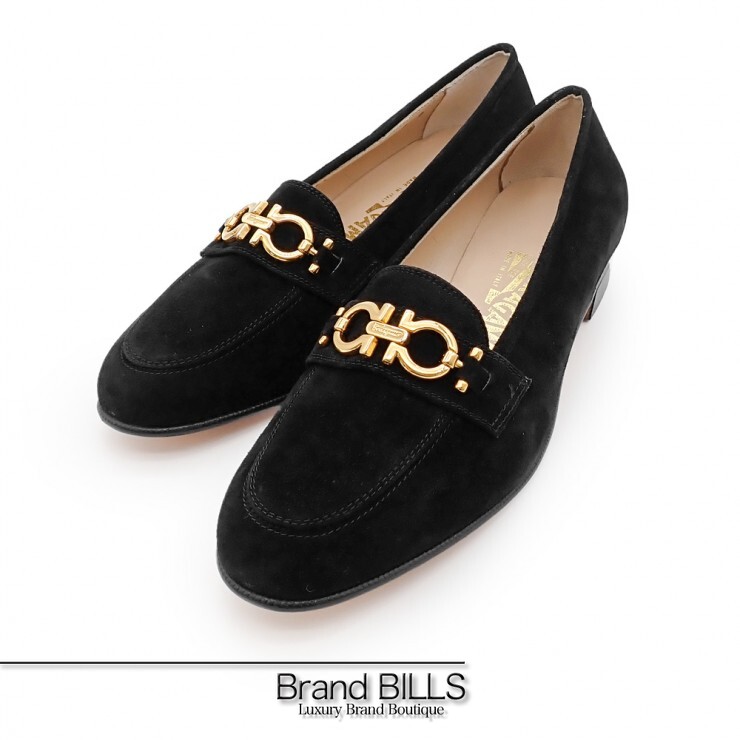 美品 Salvatore Ferragamo サルヴァトーレフェラガモ BABS ローファー #7 #24cm スウェード ブラック レディース 【中古】｜ブランドビルズ　Brand BILLS 29,800円