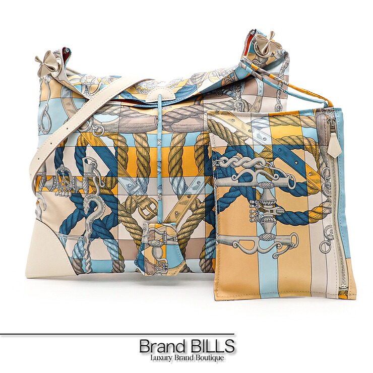 未使用品 HERMES エルメス シルキーシティ PM デッラ・カヴァッレリア ショルダーバッグ 069488CK T刻印 シルク ブルー系 レディース 【中古】｜ブランドビルズ　Brand BILLS