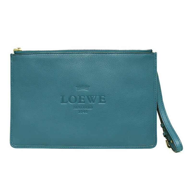 Loewe Heritage Porch Clutch Bag Turquoise Blue 176 79 D69