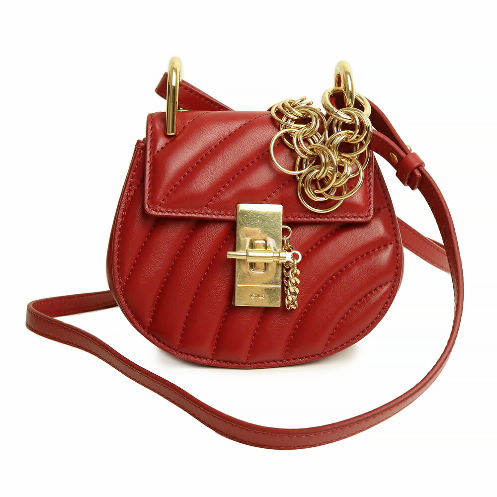 Chloe　クロエ　ショルダーバック □新品同様□ Chloe クロエ レザー チェーン クロスボディ ショルダー