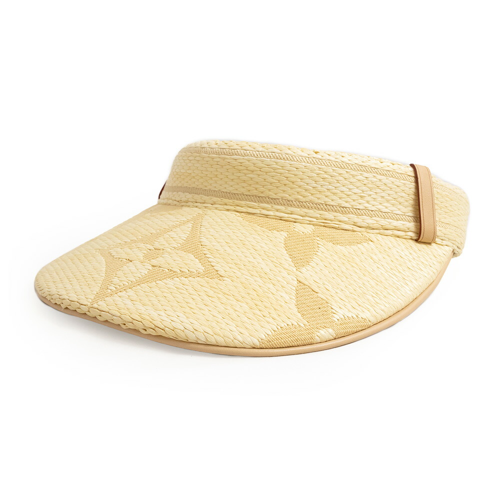 【新品・未当て嵌める品】ルイ ヴィトン LOUIS VUITTON バイザー ビーチビュー モノグラム サンバイザー 人絹 綿織物 ベージュ M78417