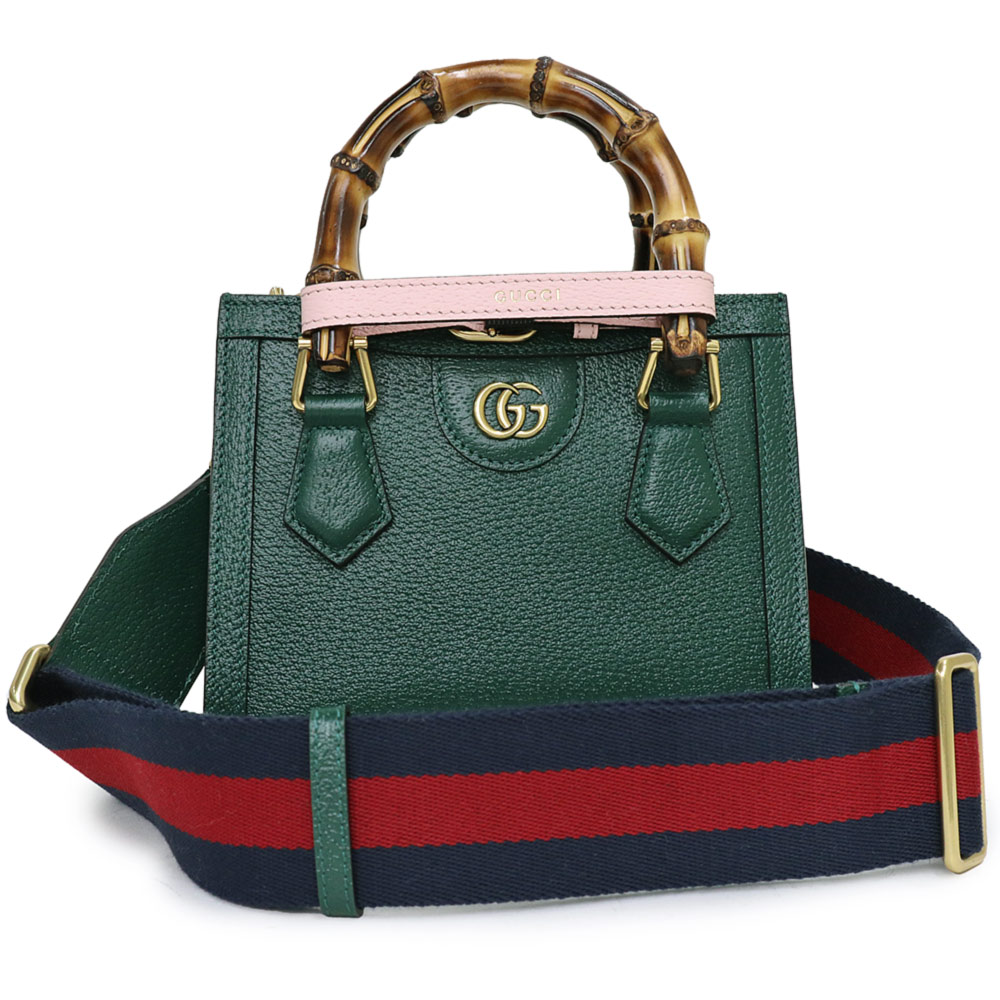GUCCI グッチ 2WAY ショルダーバッグ ハンドバッグ グリーン グッチ プチGG レザー 2WAYショルダーバッグ グリーン 739722