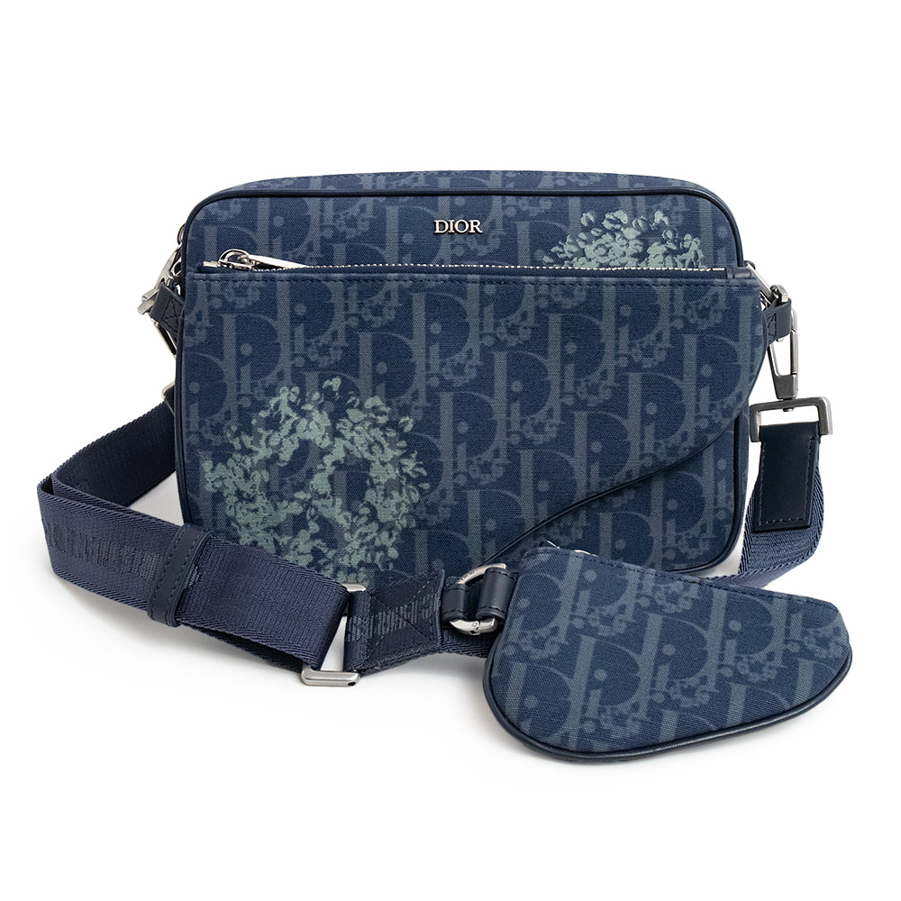 【未使用　展示品】クリスチャンディオール Christian Dior DIOR TEARS ディオール ティアーズ サドル 3 in 1 ショルダーバッグ 斜め掛け コットンデニム ネイビー 紺 シルバー金具 1ADPO276｜ブランドシティ　BrandCity