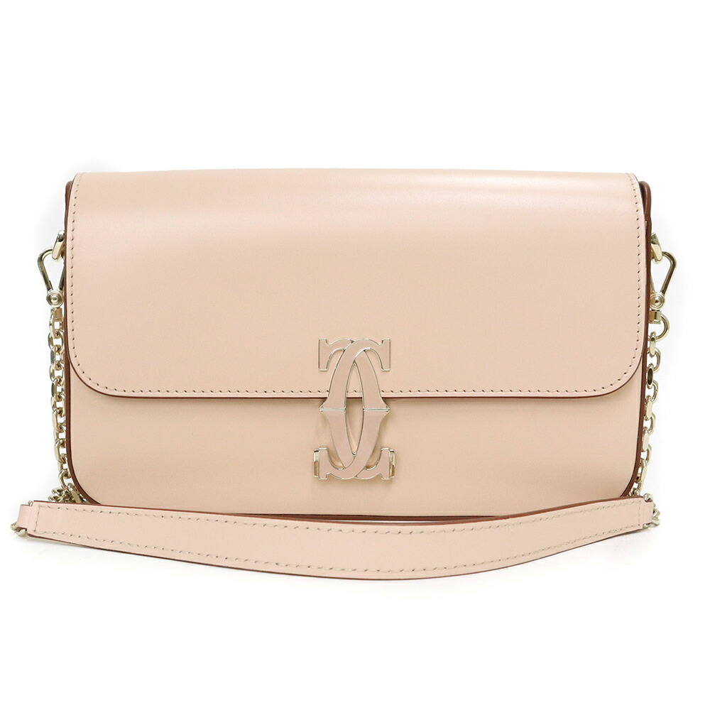 【美品】 カルティエ フラップ ショルダーバッグ Cホック カード付き org.jpg