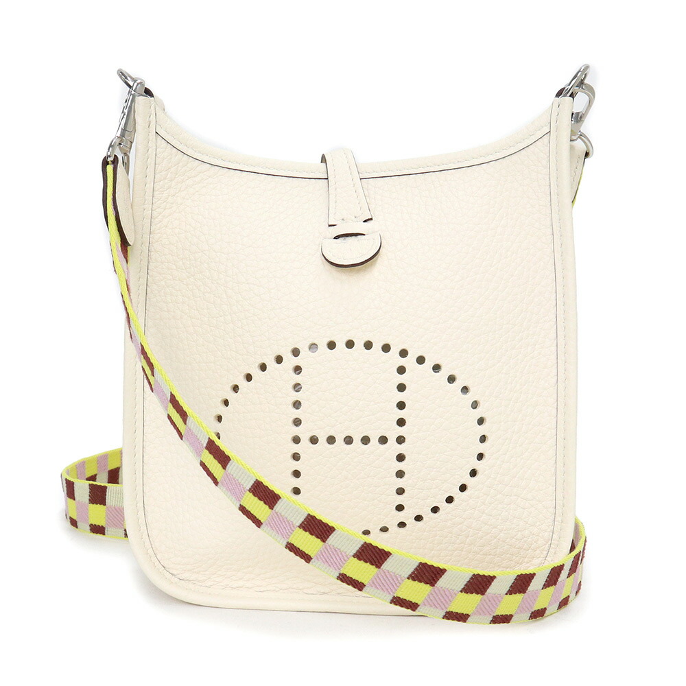 【未当て嵌める 見せびらかす品】エルメス HERMES エブリン TPM アマゾン 16 マキシカドリーユ ショルダーバッグ 曲がった掛け トリヨンクレマンス なめし革 ナタ 白いこと 白 しろがね色金具 U目じるし 箱付 ショルダーバッグ・メッセンジャーバッグ-レディースバッグ-バッグ・小物・ブランド雑貨