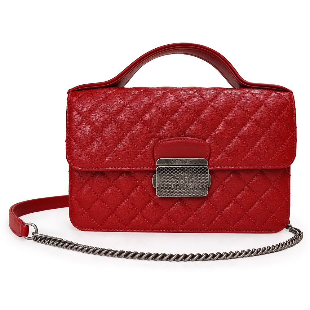 【未使用保管品】シャネル CHANEL CCユニバーシティ マトラッセ チェーン 2way ショルダー ハンドバッグ 斜め掛け ゴートスキン レッド 赤 アンティークシルバー金具 A93536｜ブランドシティ　BrandCity