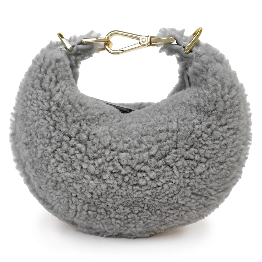 【新品・未当て嵌める品】フェンディ FENDI ナノ フェンディグラフィ ホー洋弓 ハンドバック 羊肉 薄墨色 ゴールド金具 7AS089 レディースバッグ-バッグ