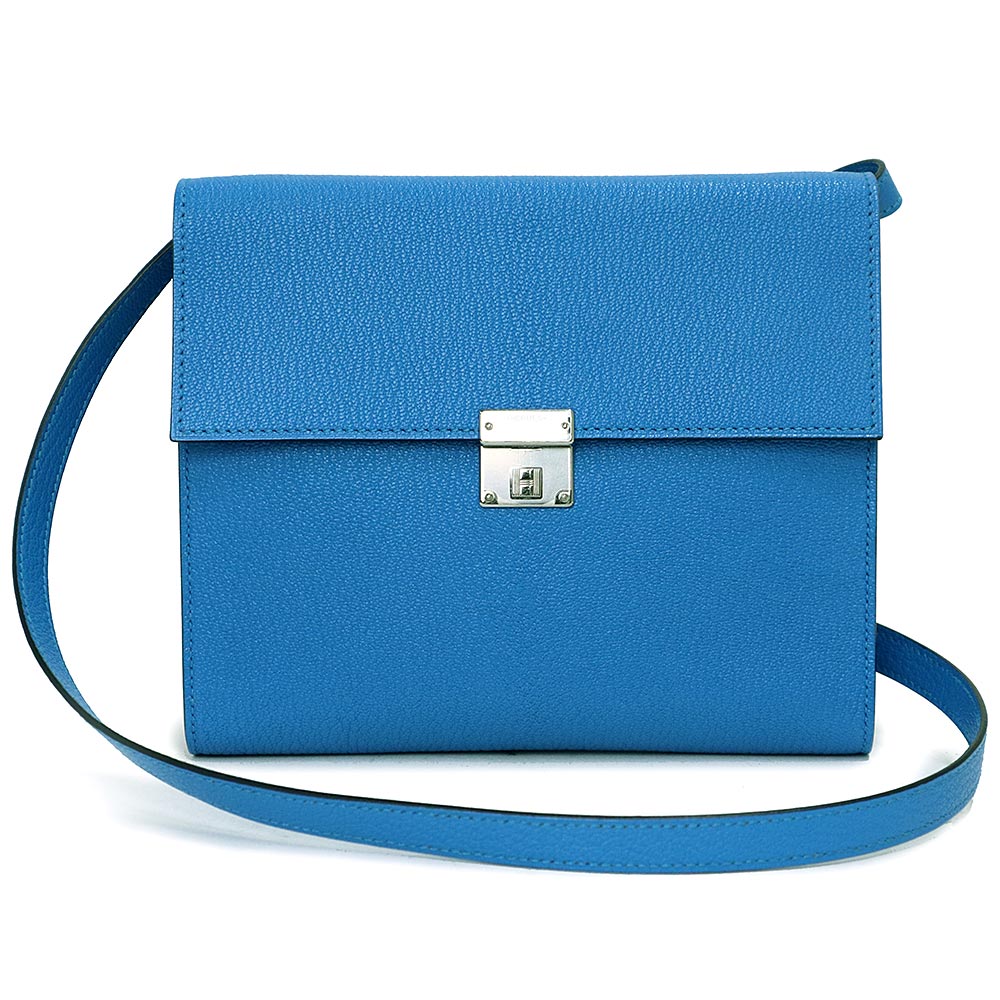 【新品・未使用品】エルメス HERMES クリック 16 2WAY ミニ ショルダーバッグ ウォレット 財布 斜め掛け シェーブルミゾール レザー Blue frida ブルーフリーダ 青 シルバー金具 Y刻印 箱付