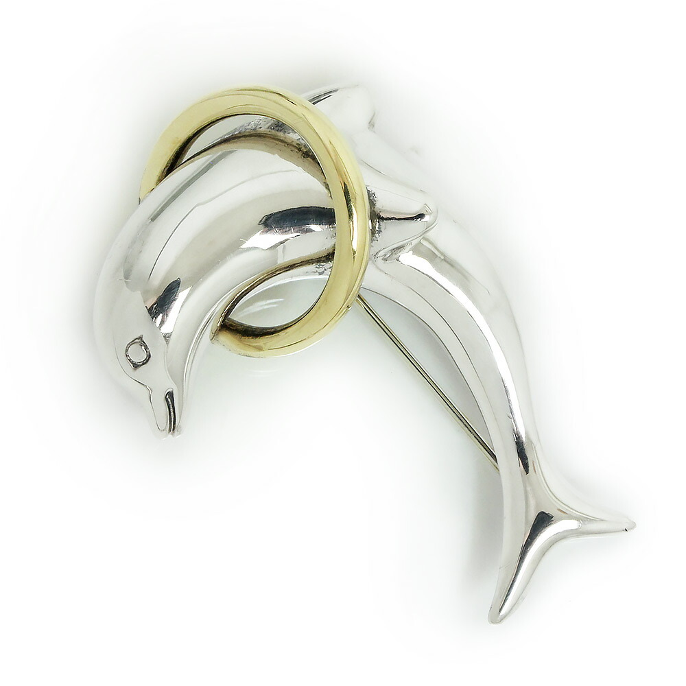 ブローチ 251 イルカ リーフ シルバー 925 ブローチ 251 イルカ リーフ