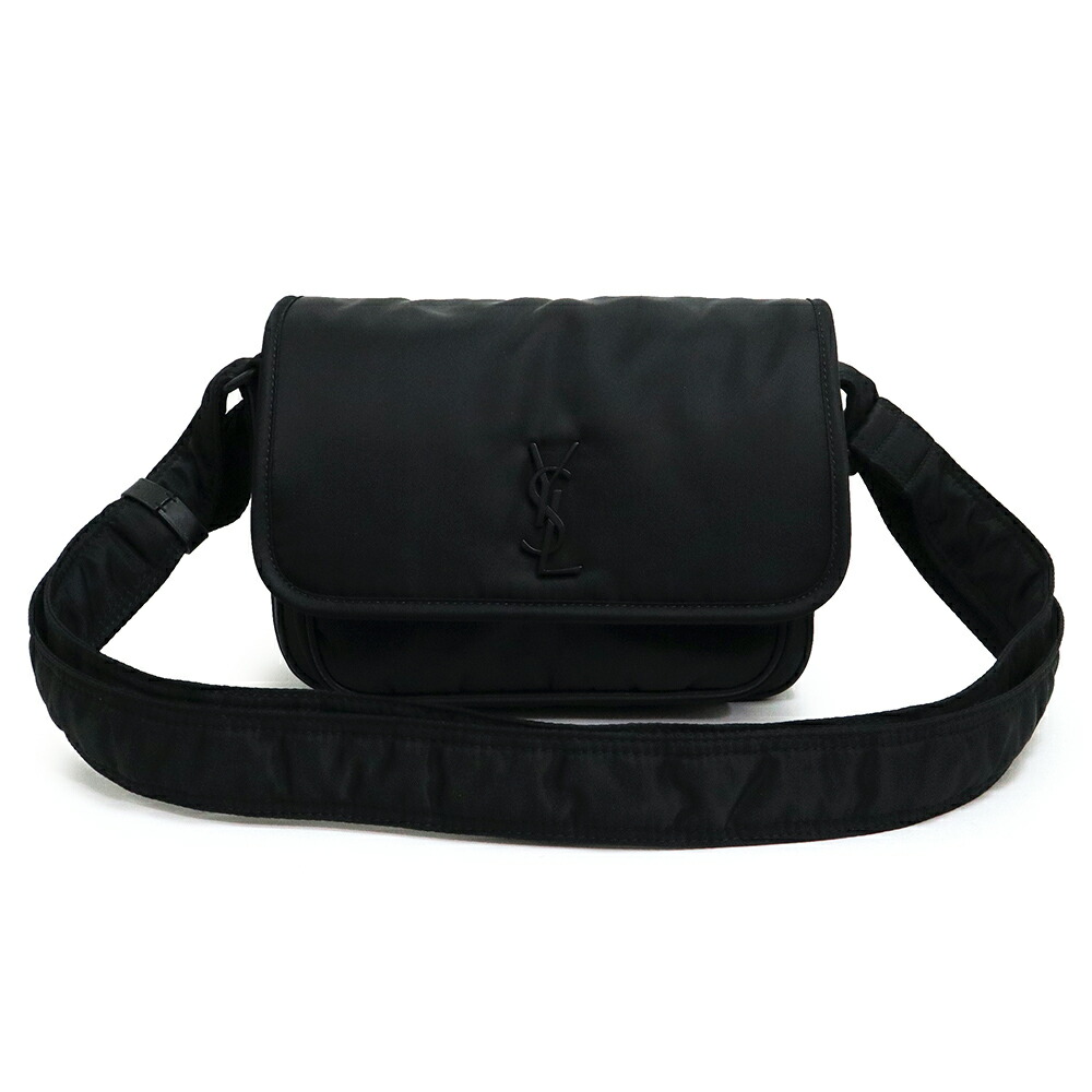 SAINT LAURENT ブラックショルダーバッグ SAINT LAURENT イヴサンローラン ロゴ ショルダーバッグ