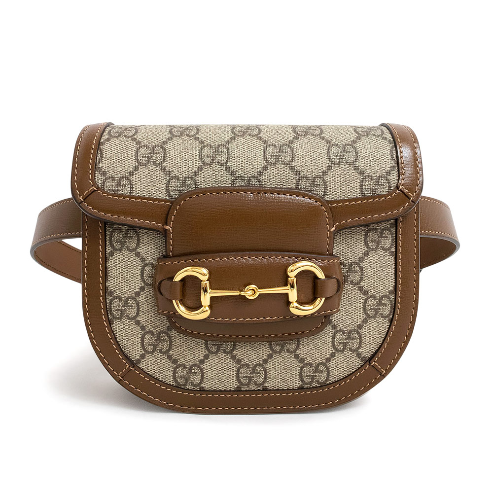 【未当て嵌める 見せびらかす品】グッチ GUCCI 導管ビット 1955 ラウンド 三尺帯御徒面子 酉の方角合切袋 GGスプリームキャンバス なめし革 赤銅色 ベージュ 茶 ゴールド金具 760198
