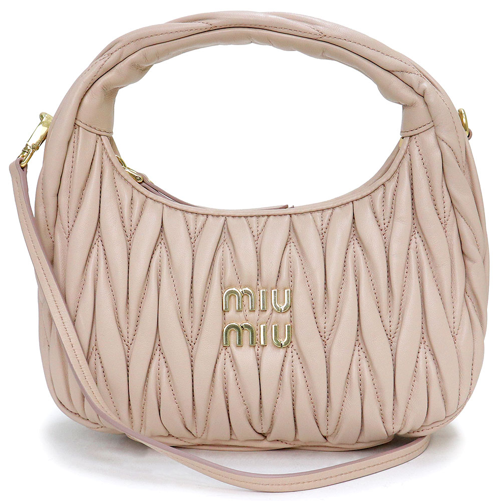 MIU MIU♦マテラッセ ナッパレザー ショルダーバッグ Miu Miu マテラッセ ナッパレザーショルダーバッグ | ブラック