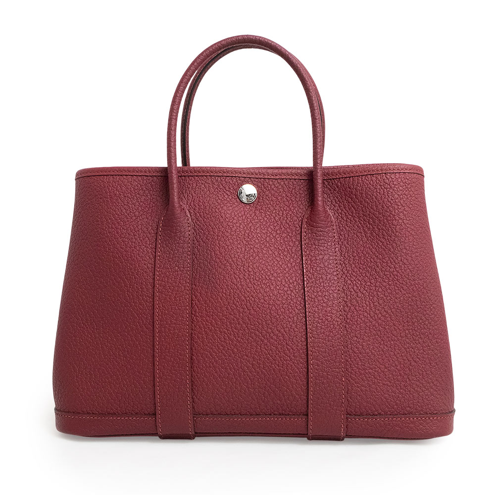 【未使用保管品】エルメス HERMES ガーデンパーティ TPM 30 ハンドバッグ ヴァッシュカントリー レザー ルージュ グレナ 赤 シルバー金具 C刻印