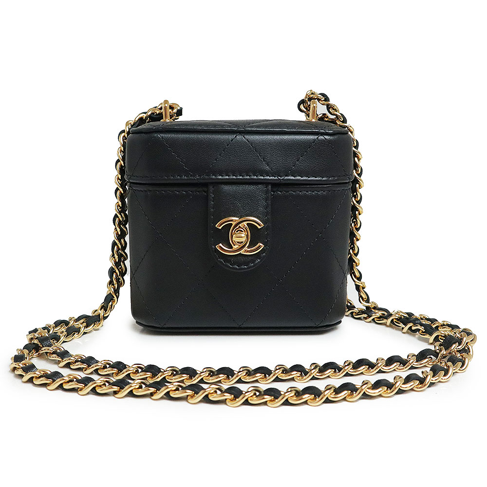 【未使用　展示品】シャネル CHANEL マトラッセ チェーン クラッチ ミニ バニティ ショルダーバッグ 斜め掛け ラムスキン レザー ブラック 黒 ゴールド金具 AP3459 箱付｜ブランドシティ　BrandCity