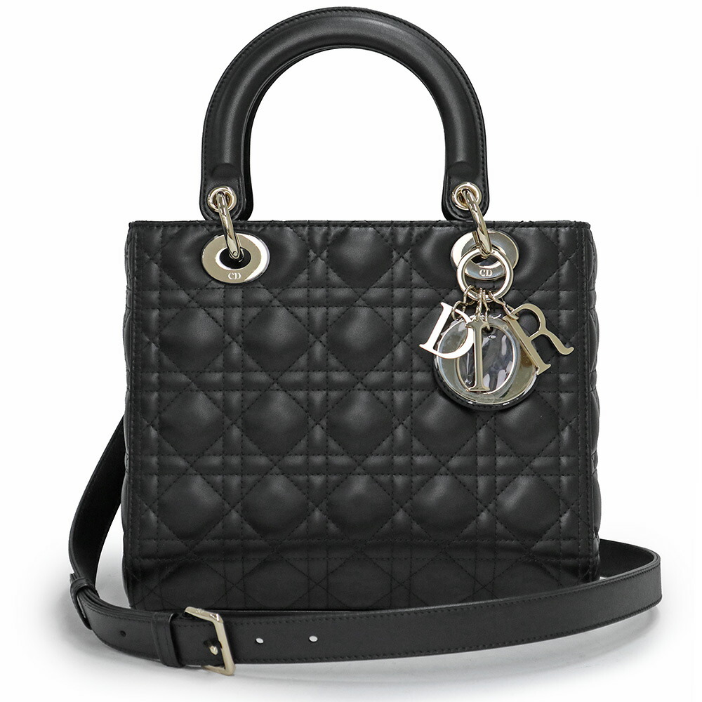 Dior LadyDior 黒 ナイロン キルティング クラッチ ショルダー Dior LadyDior 黒 ナイロン キルティング クラッチ ショルダー