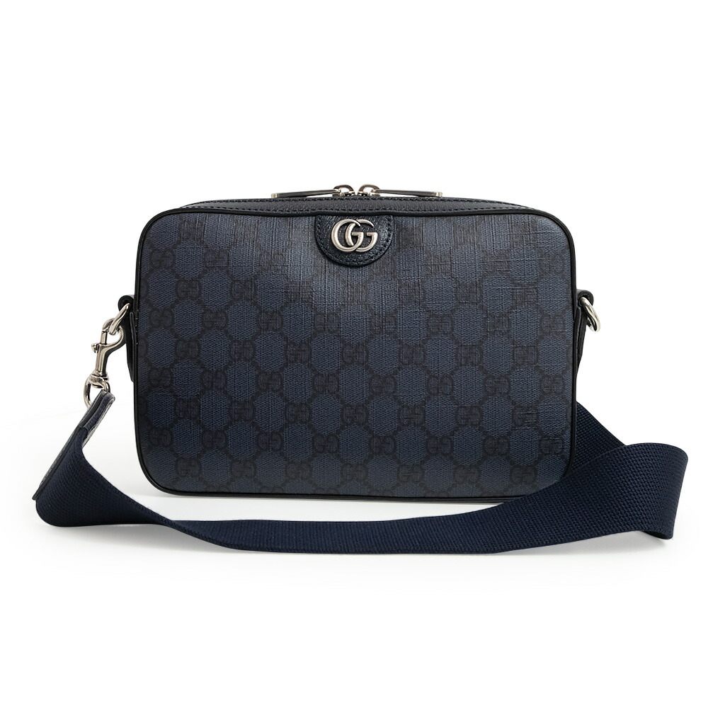 【未使用　展示品】グッチ GUCCI オフィディア スモール クロスボディ ショルダーバッグ 斜め掛け GGスプリームキャンバス ブルー ブラック 紺 黒 シルバー金具 699439