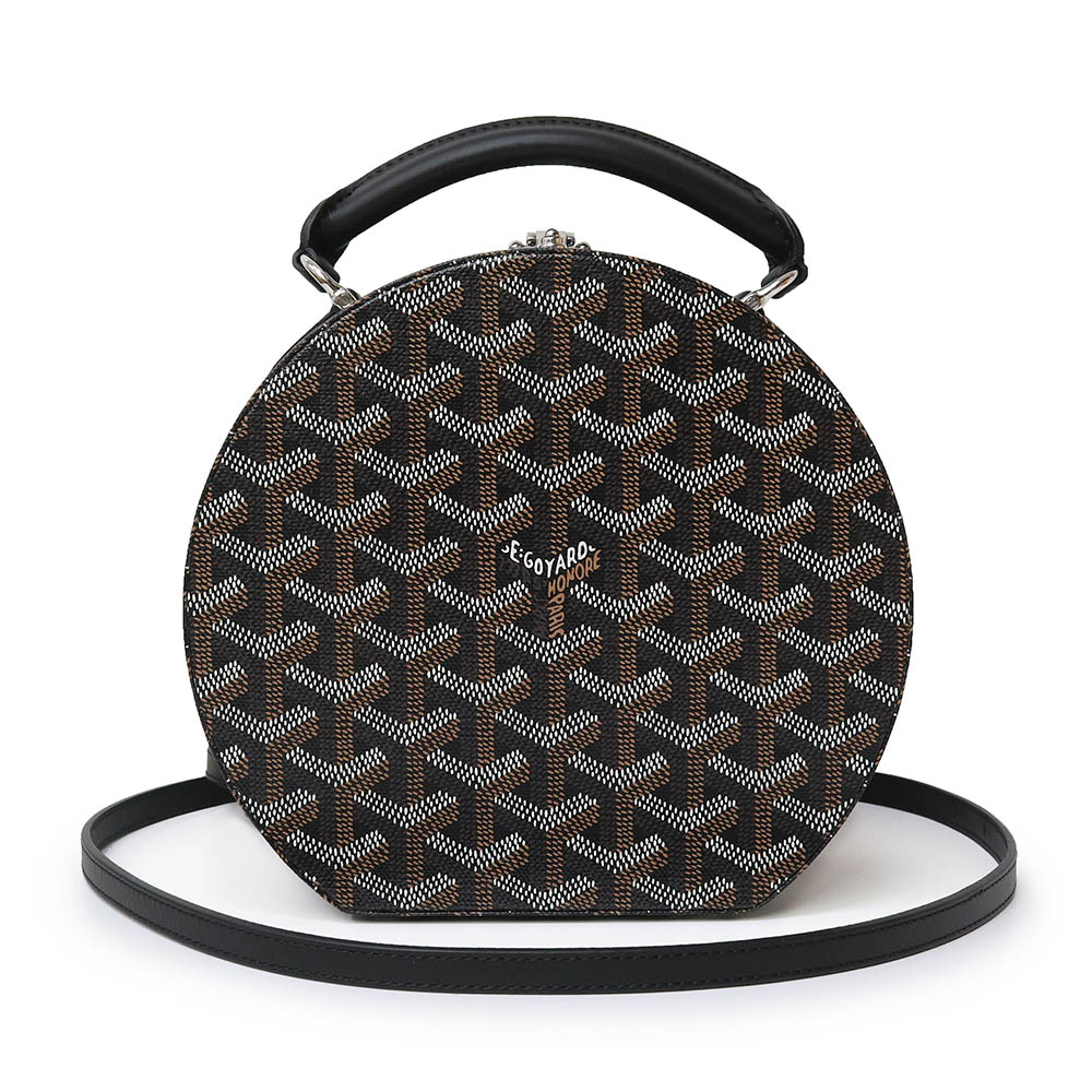 【未使用　展示品】ゴヤール GOYARD ハットボックス アルトトランクバッグ 2WAY ショルダー ハンドバッグ 斜め掛け ゴヤールディンキャンバス クラムシーカウハイド レザー ブラック 黒 シルバー金具 ALTOBCPMLTY