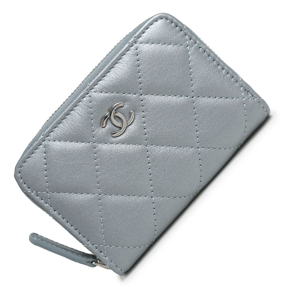 【新品・未当てはめる品】シャネル CHANEL マトラッセ 古典派音楽 ジップ 鋳貨蝦蟇口 コインケース 御釣り入れ 銭入れ 子ヒツジ人はだ なめし革 しろがね色 しろがね色金具 AP0216