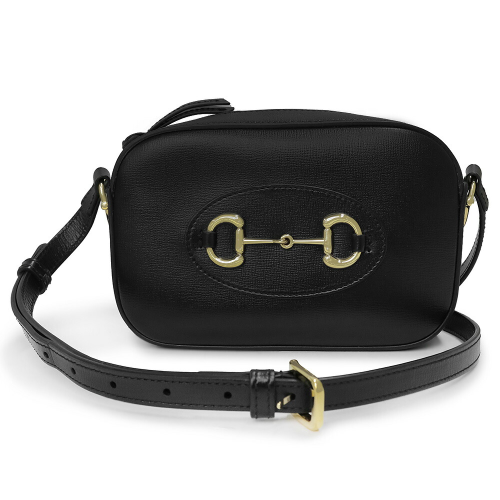 【新品・未使用品】グッチ GUCCI ホースビット 1955 スモール カメラ ショルダーバッグ 斜め掛け レザー ブラック 黒 ゴールド金具 760196