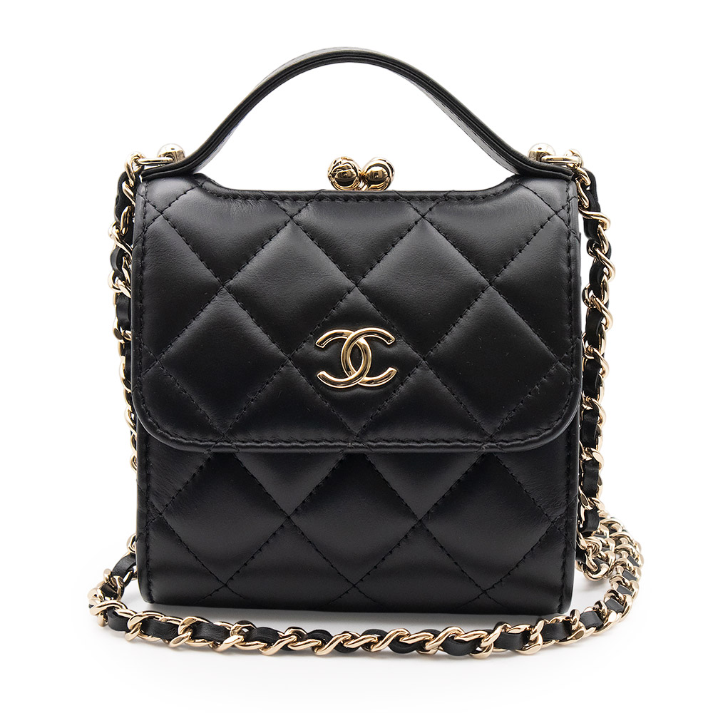 【大人可愛い】CHANEL ミニ巾着チェーンバッグ ブラック 楽天市場】[返品OK] シャネル ミニ巾着チェーンショルダーバッグ