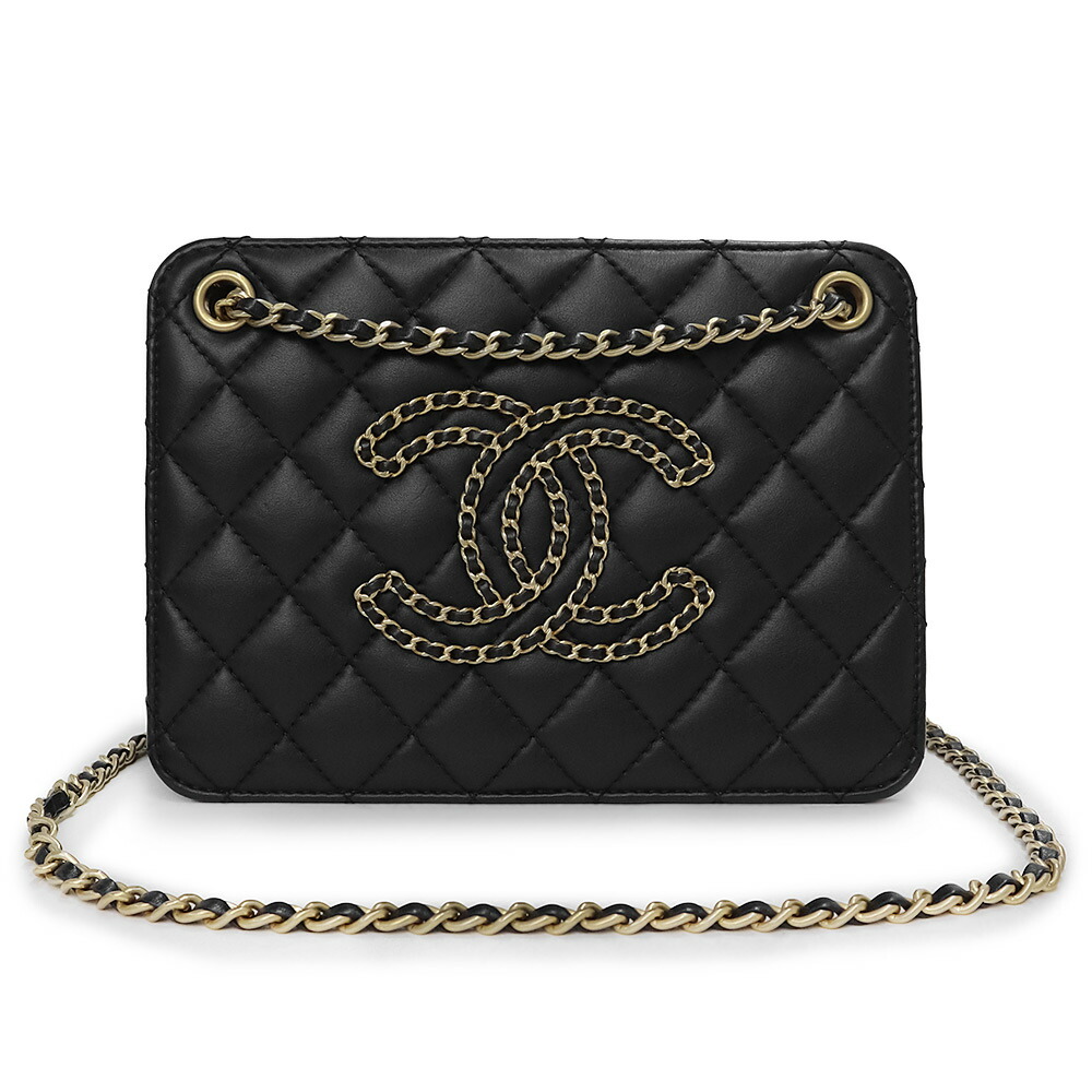 【中古】シャネル CHANEL スモール 手風琴 ココマーク マトラッセ チェーン店 2way 肩先 ハンドバック 曲がった掛け カーフスキン なめし革 黒いこと 黒 ゴールド金具 AS1750 バッグ・小物・ブランド雑貨-レディースバッグ