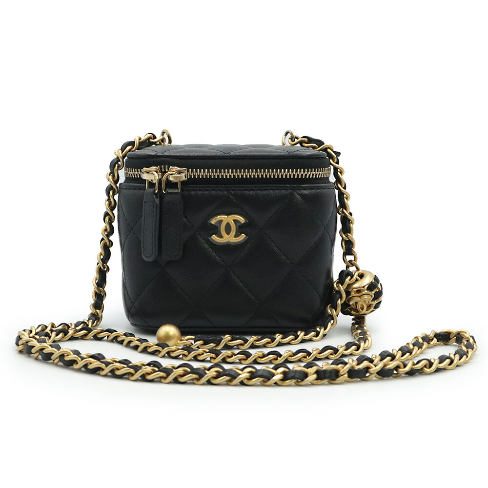 【CHANEL】シャネル クラシック スモール ヴァニティケース ロゴ クラシック スモール ヴァニティケース - グレインド シャイニー