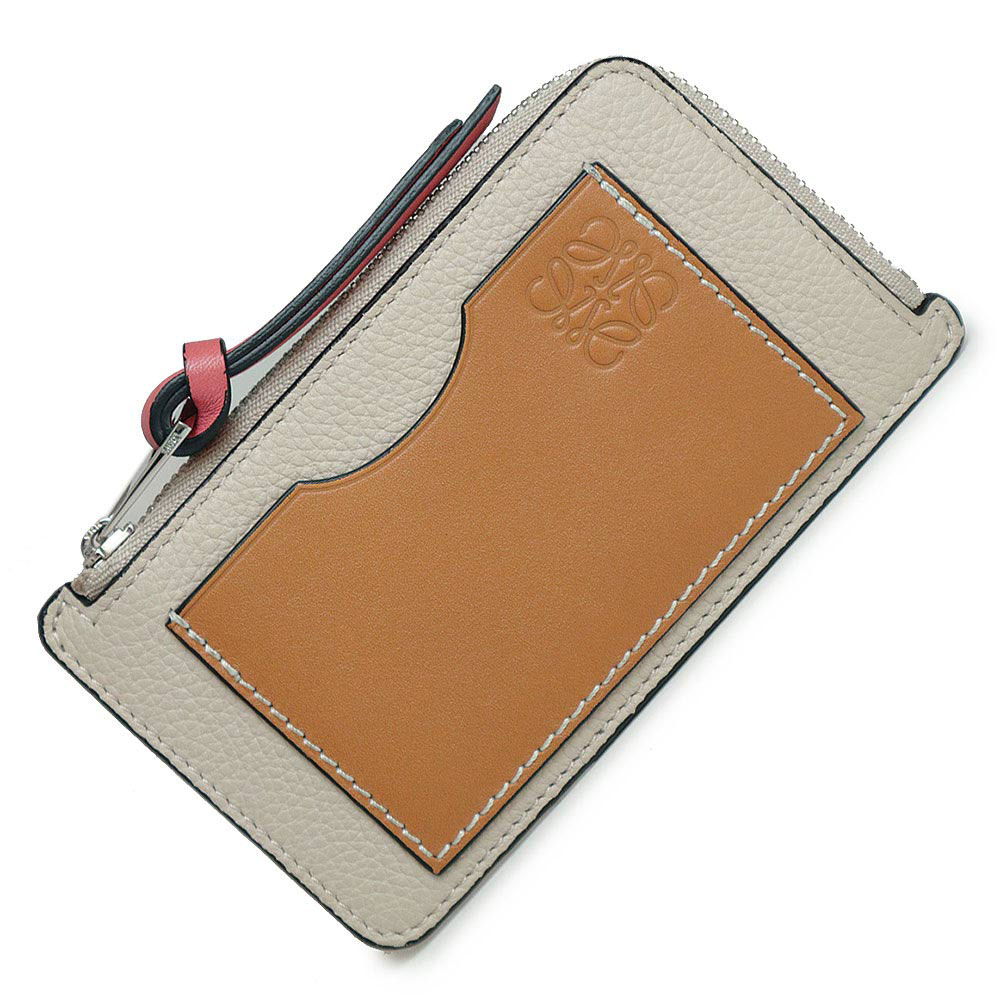 ロエベ　ブラウンレザー コインケース アナグラム　キーリング LOEWE✨ロエベ キーリング コインケース アナグラム レザー