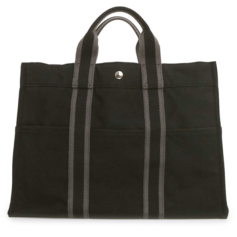 Hermès ブラック/グレー ハンドバッグ　男子OK HERMES - エルメス ケリー50 Z刻印 SV金具ブラックトートバッグ