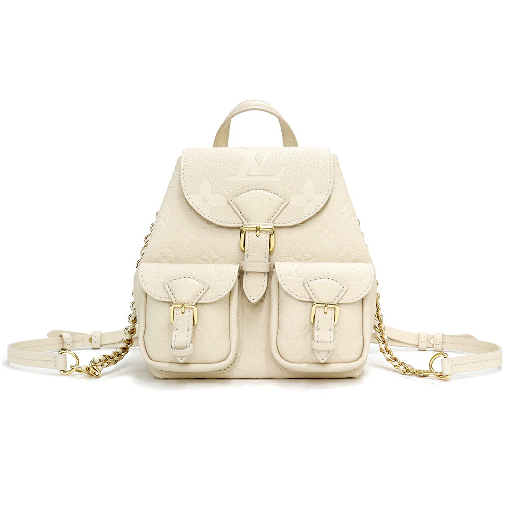 【新品・未使用品】ルイ ヴィトン LOUIS VUITTON バックアップ リュック デイパック バックパック ショルダーバッグ チェーン 2way モノグラムアンプラント レザー クレーム ホワイト 白 ゴールド金具 M47106 箱付
