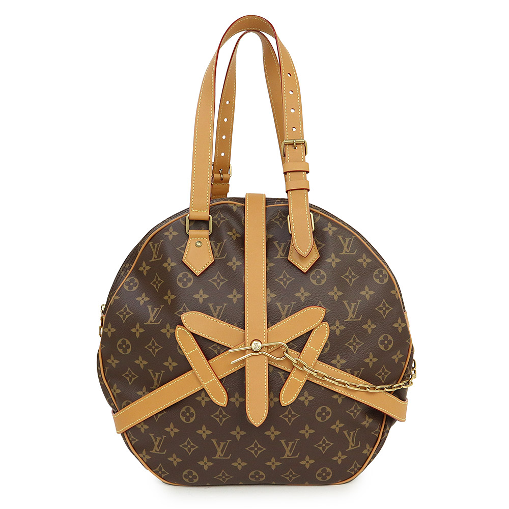 【未当て嵌める 見せびらかす品】ルイ ヴィトン LOUIS VUITTON ホンブルグ帽 かぶり笠 ブート ボストンバッグ モノグラム なめし革 赤銅色 茶 ゴールド金具 M44750