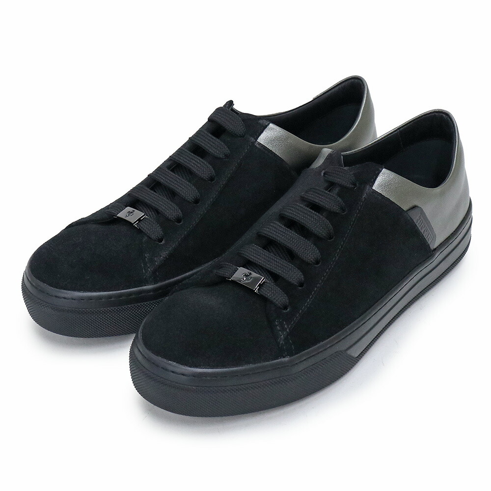 【未使用保管品】トッズ TOD’S Ferrari フェラーリ コラボ バイカラー メタリック シューズ 靴 スニーカー #38 25cm スウェード レザー ブラック シルバー 黒 ガンメタル金具 XRW0XK0P750EL74206 箱付 27,860円