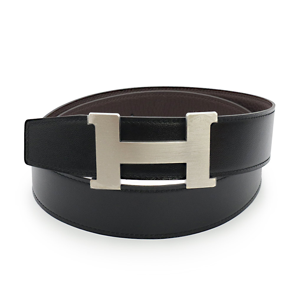 HERMES 黒レザーベルト 金具付き 22041528.jpg