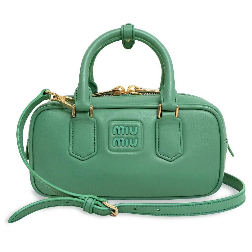 m89【極美品】保存袋付　ミュウミュウ　レザー　ハンドバッグ2wayショルダー ミュウミュウ ハンドバッグ ロゴ レザー Miu Miu 2wayショルダー