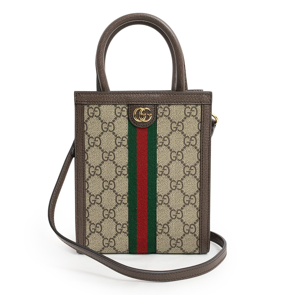 【新品・未使用品】グッチ GUCCI オフィディア シェリーライン 2WAY ショルダー ハンドバッグ 斜め掛け GGスプリームキャンバス レザー ブラウン レッド グリーン 茶 ゴールド金具 772317 箱付 78,650円