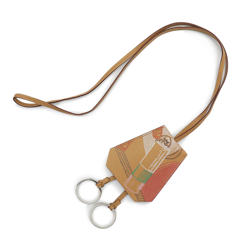 HERMES クロシェット ネックレス キーリング ベージュ 新品 ⭐️良品⭐️ エルメス クロシェット ネックレス キーリング